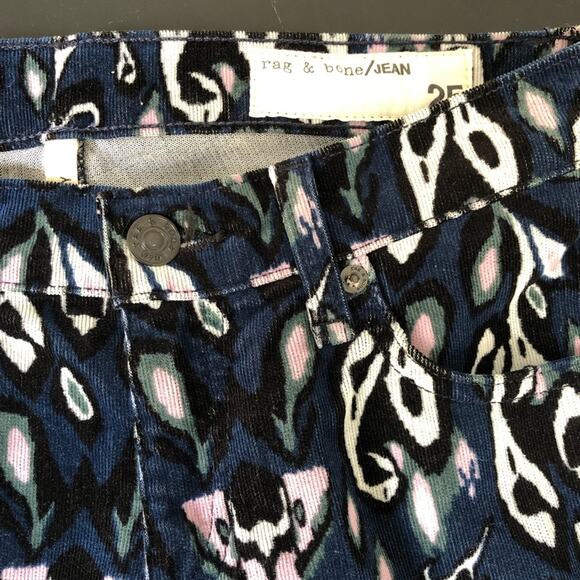 Rag & Bone Womens Printed Ikat Pattern 5 Pocket Corduroy Skinny Pants Size 25 - Picture 6 of 8